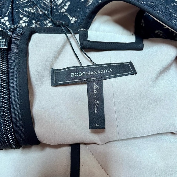 BCBG MaxAzria Black Nude Lace Cut-Out Cocktail Dress - Picture 4 of 4